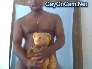 Black Amateur and His Teddy Bear